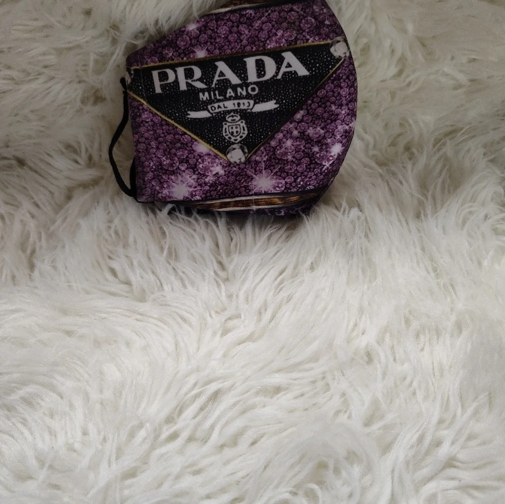 Handmade Purple and Black Fabric Face Mask NWOT